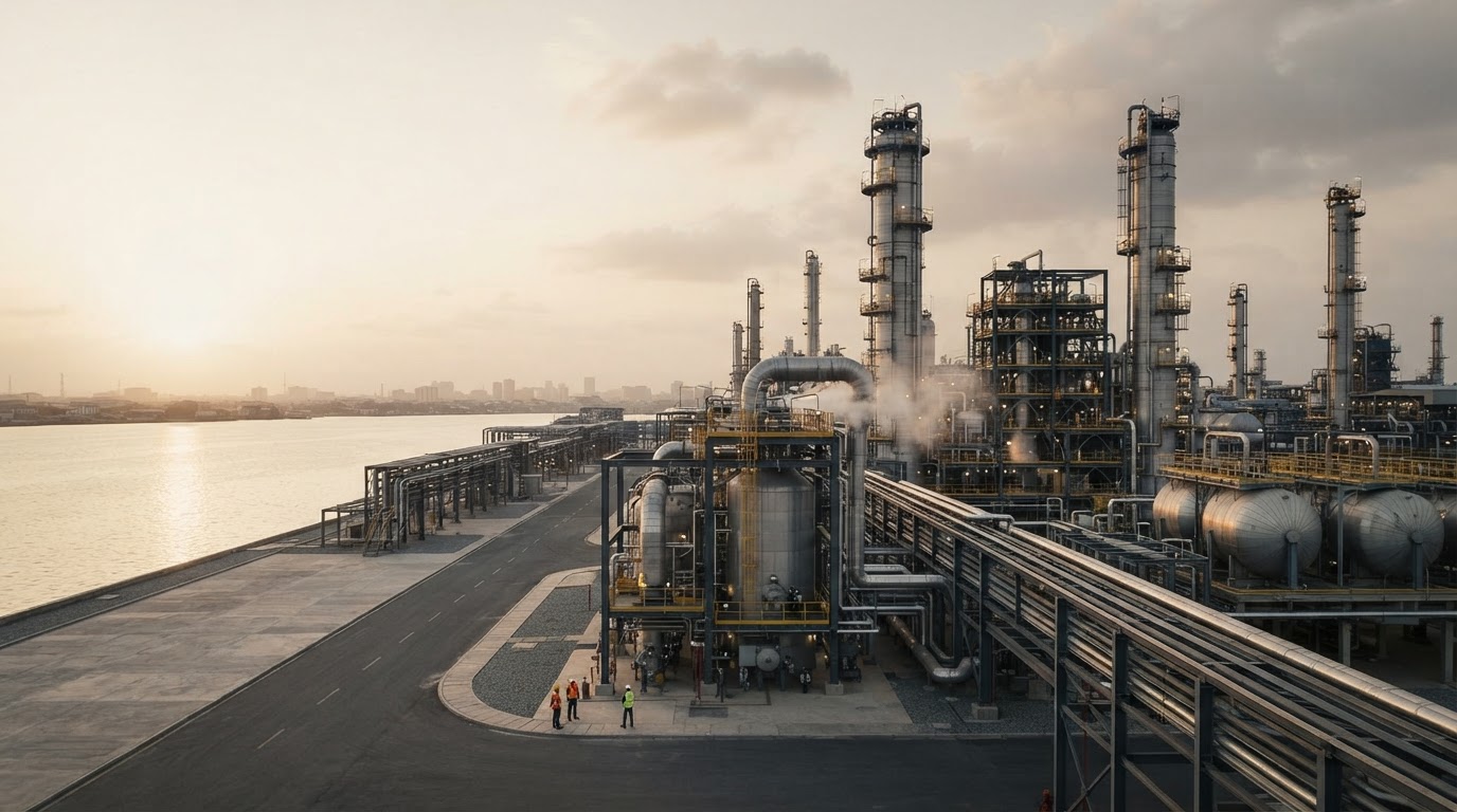 Dangote Petroleum Refinery data dashboard showing predictive market trend analysis